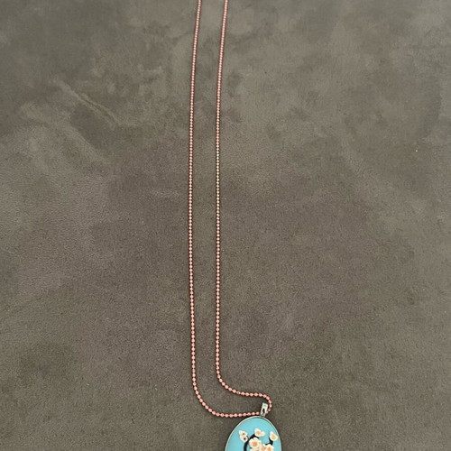 Handmade necklace used with design, 38 cm chain length