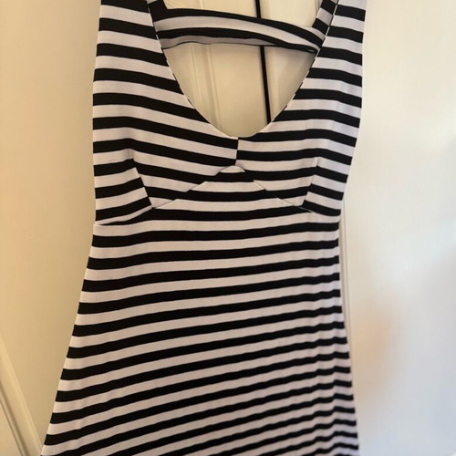 Anel maxi dress black and white size M like new with back opening