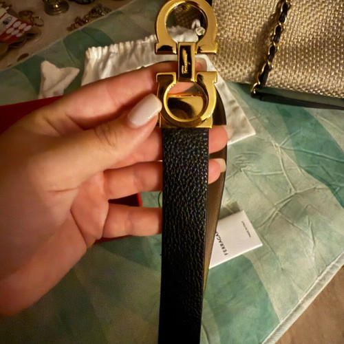 Salvatore Ferragamo double black and beige belt, new, size 100