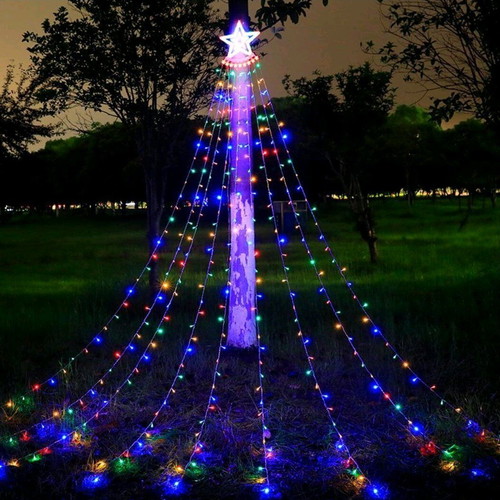 Christmas LED lights shaped like a tree with star new