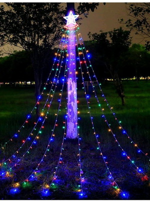 Christmas LED lights shaped like a tree with star new