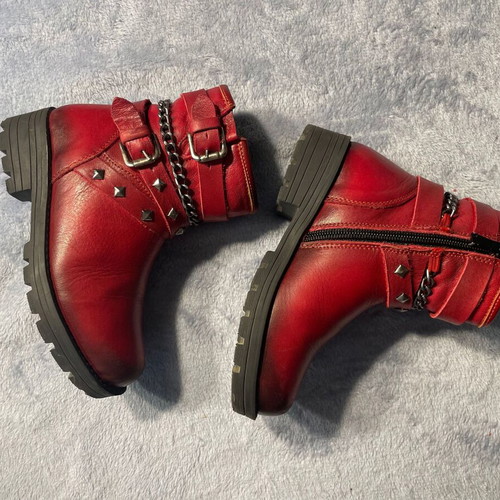 Crocodilino kids leather boots size 27 like new, burgundy