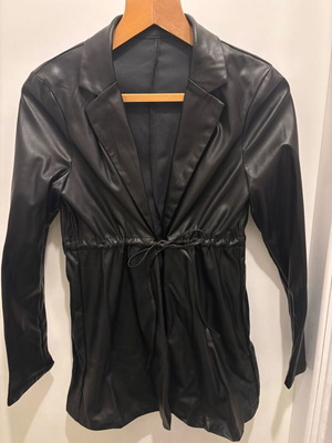 Jacket leather like with belt new, size M