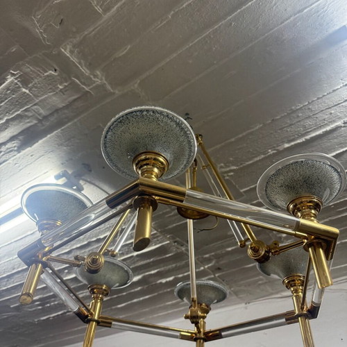 Ceiling light bronze with plexiglass like new