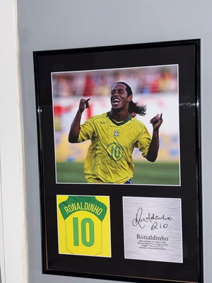 Αφίσα Ronaldinho με υπογραφή replica, καινούργια