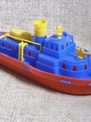 Ship plastic Greek vintage boat new, length 35cm