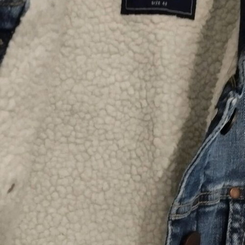 Reserved denim sleeveless vest like new with fur lining