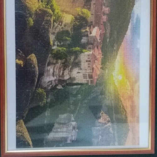 Puzzle Meteora Greece framed decorative like new