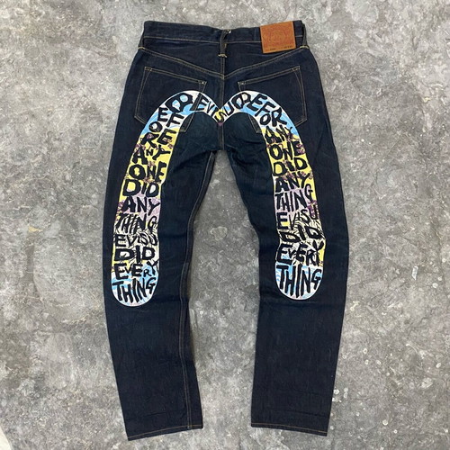 Evisu Jeans like new, size 30 x 34, hand-painted design