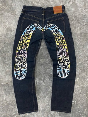 Evisu Jeans like new, size 30 x 34, hand-painted design
