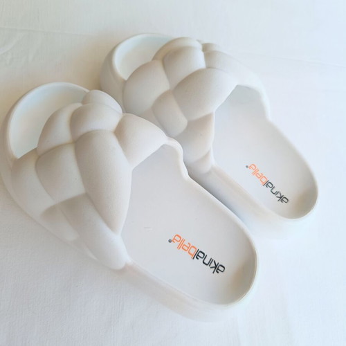 White Braided Platform Slides Akinabella EU 36 like new