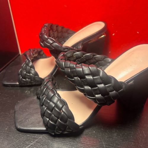 Black mules size 39, 10cm heel, like new