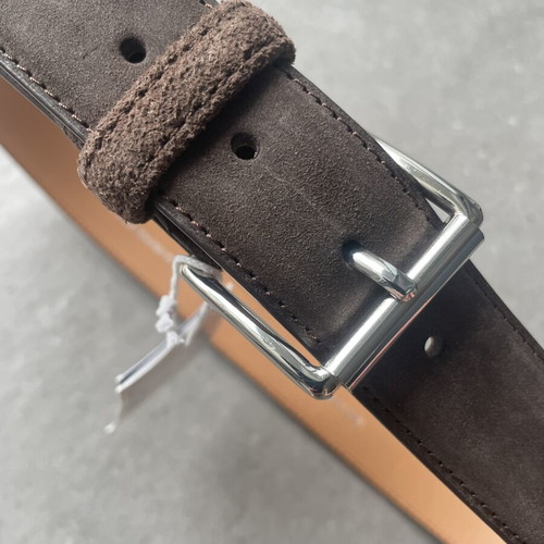 H&M women's suede belt 100cm new, brown with metal buckle