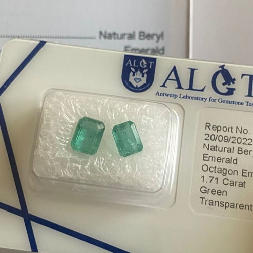 Emerald gemstones 1.71 ct natural octagon cut