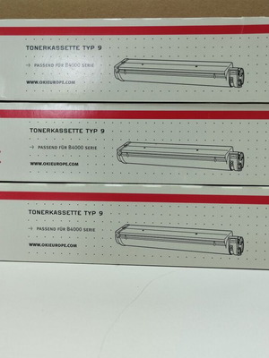 Γνήσια Toner OKI Type 9, πακέτο 3 τεμαχίων, καινούργιο