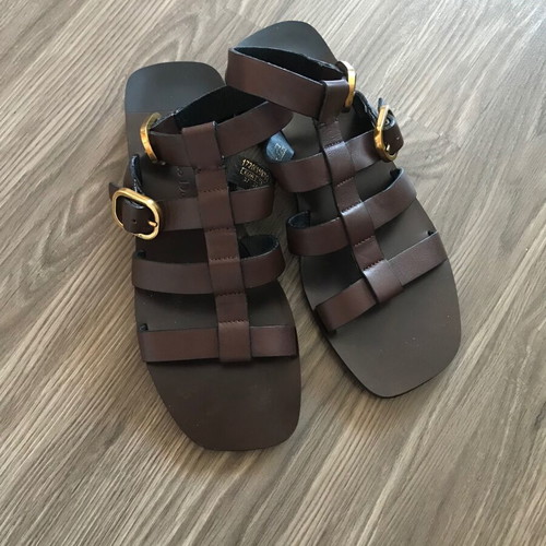 Massimo Dutti brown leather sandals size 37, brand new