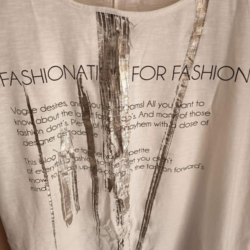 Shine 2gether women's blouse used, size M/L, white with silver