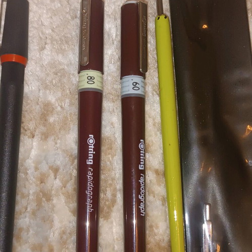 Rapidograph pens and other used items