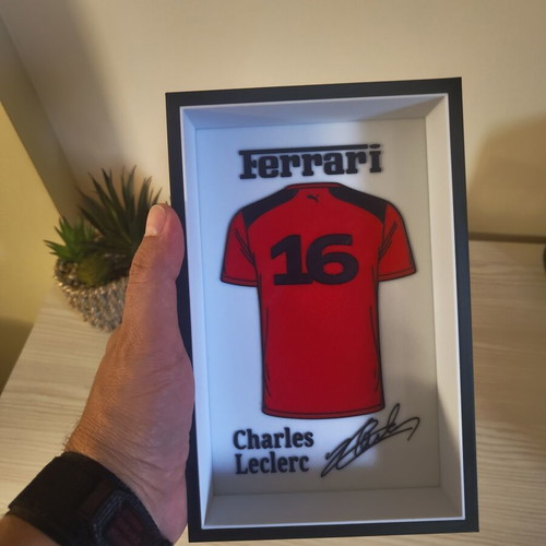 Ferrari F1 Charles Leclerc 3D printed decorative frame like new