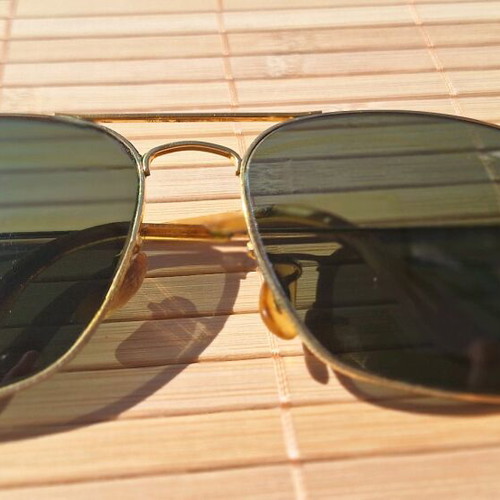 Ray Ban Caravan sunglasses vintage used, made in USA by Bausch and Lomb