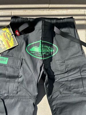 Corteiz Mula Guerrillaz Cargo Pants Large black green brand new