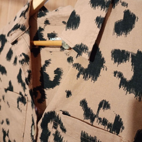 Marks & Spencer linen shirt brown animal print new, size S