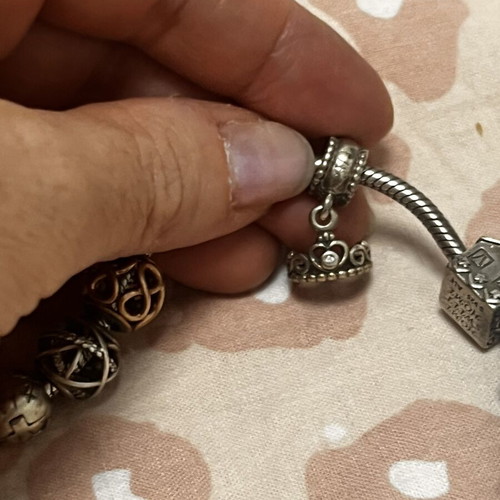 Pandora charm crown princess sterling silver 925 used