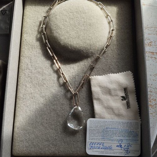 Daniel Swarovski Paris necklace new, silver with clear crystal