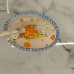 Symbol One Easter porcelain decorative platter with bunnies