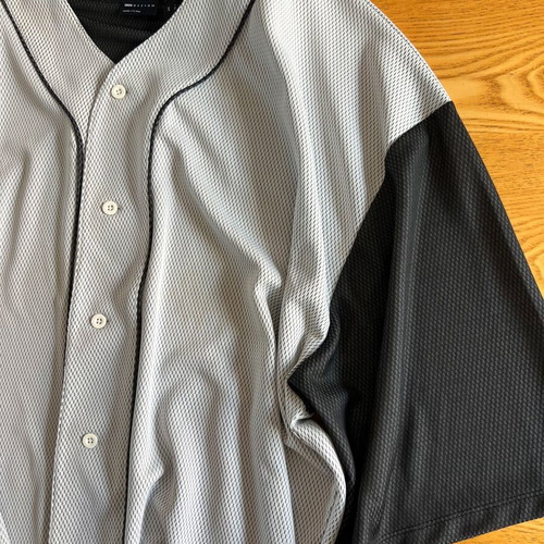 ASOS Design Baseball Jersey Shirt 2XL, grey and black mesh
