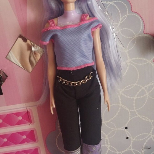 Barbie Colour Reveal doll with shiny purple hair
