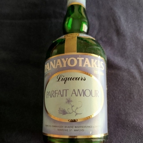 Parfait Amour vintage liqueur bottle used 1981