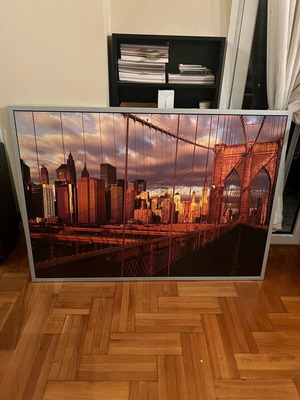 Μεγάλος διακοσμητικός πίνακας Νέας Υόρκης Brooklyn Bridge σε sunset σαν καινούργιος
