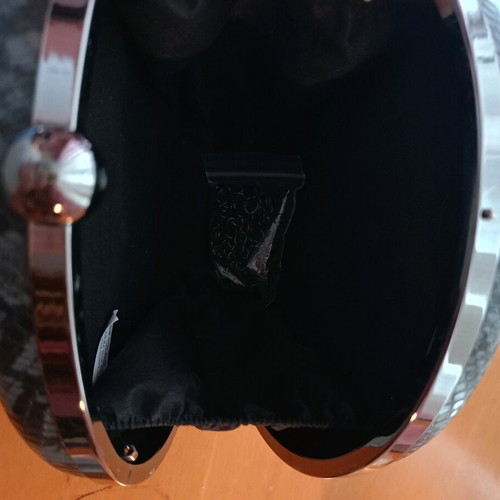 Evening bag like new with chain, black and gray