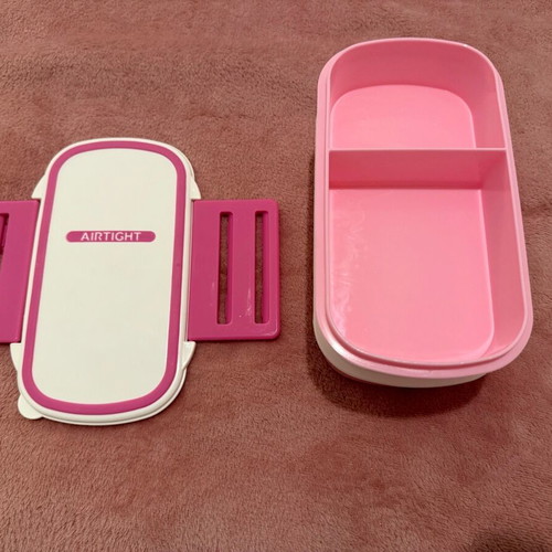 Pink food container new, plastic for school and work