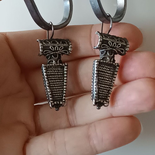 Silver earrings 950 like new, about 4cm, with box