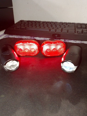 Red Bicycle Lights and Flashlights New with Modes