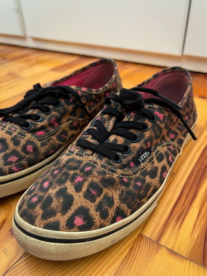 Vans Authentic Leopard Lo Pro shoes used, size 38, brown multicolor