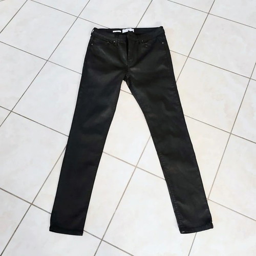 Mango stretch waxed skinny jeans black size 40 L