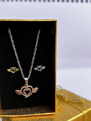 Necklace and earrings set stainless steel new for every occasion