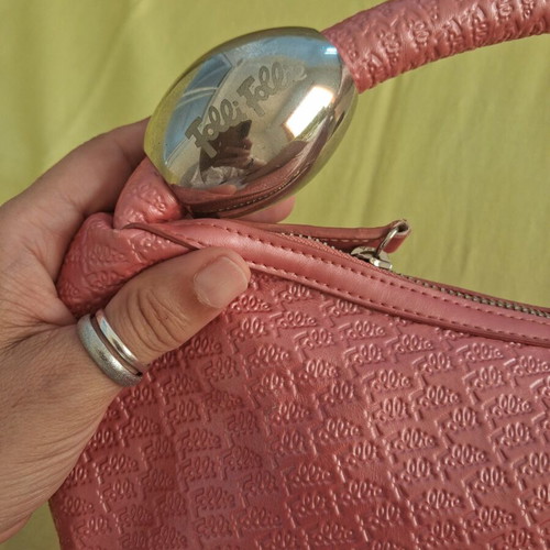 Folli Follie Shoulder Bag like new, pink with embossed logo