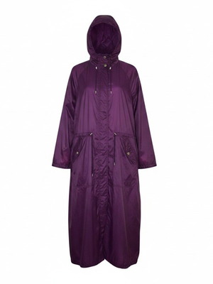 Versace Waterproof Long Purple Nylon Parka Hooded Size 50 like new