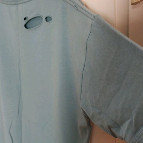 Balenciaga Men's Destroyed Oversized T-Shirt like new, turquoise, size L