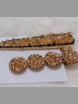 Women’s hair accessory clips set of 2 with crystals new