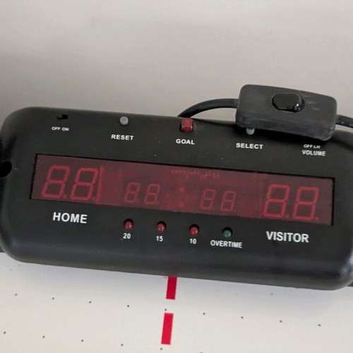 Air hockey table used, wooden with score counter