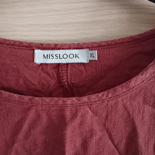 Women's short-sleeve blouse used, dark red, size XL