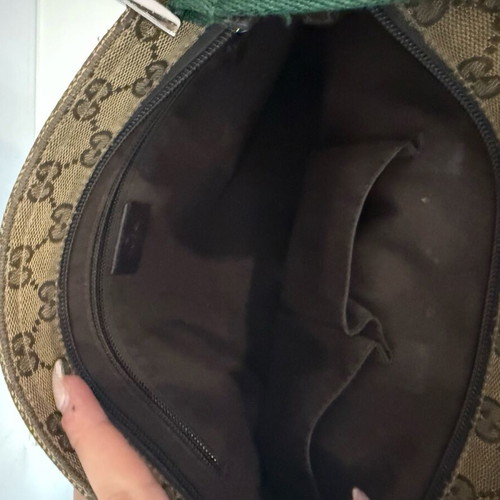 Gucci canvas messenger bag used, beige and brown crossbody