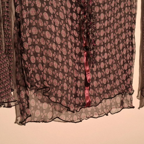 Oltre blouse used, long-sleeve, colorful, sheer printed