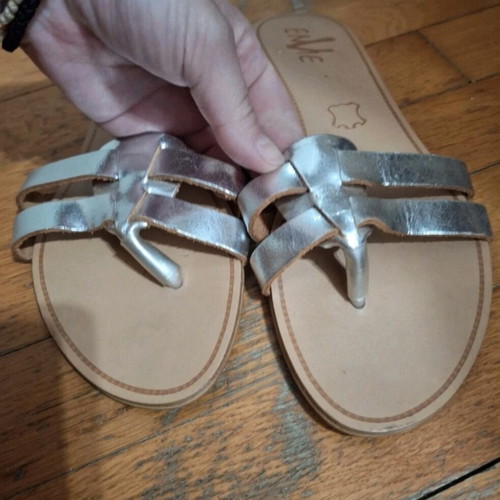 Envie silver leather sandals size 37 new