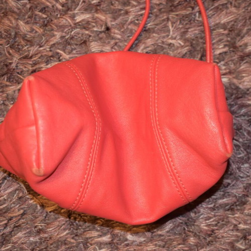 Longchamp Le Pliage leather crossbody bag used, red